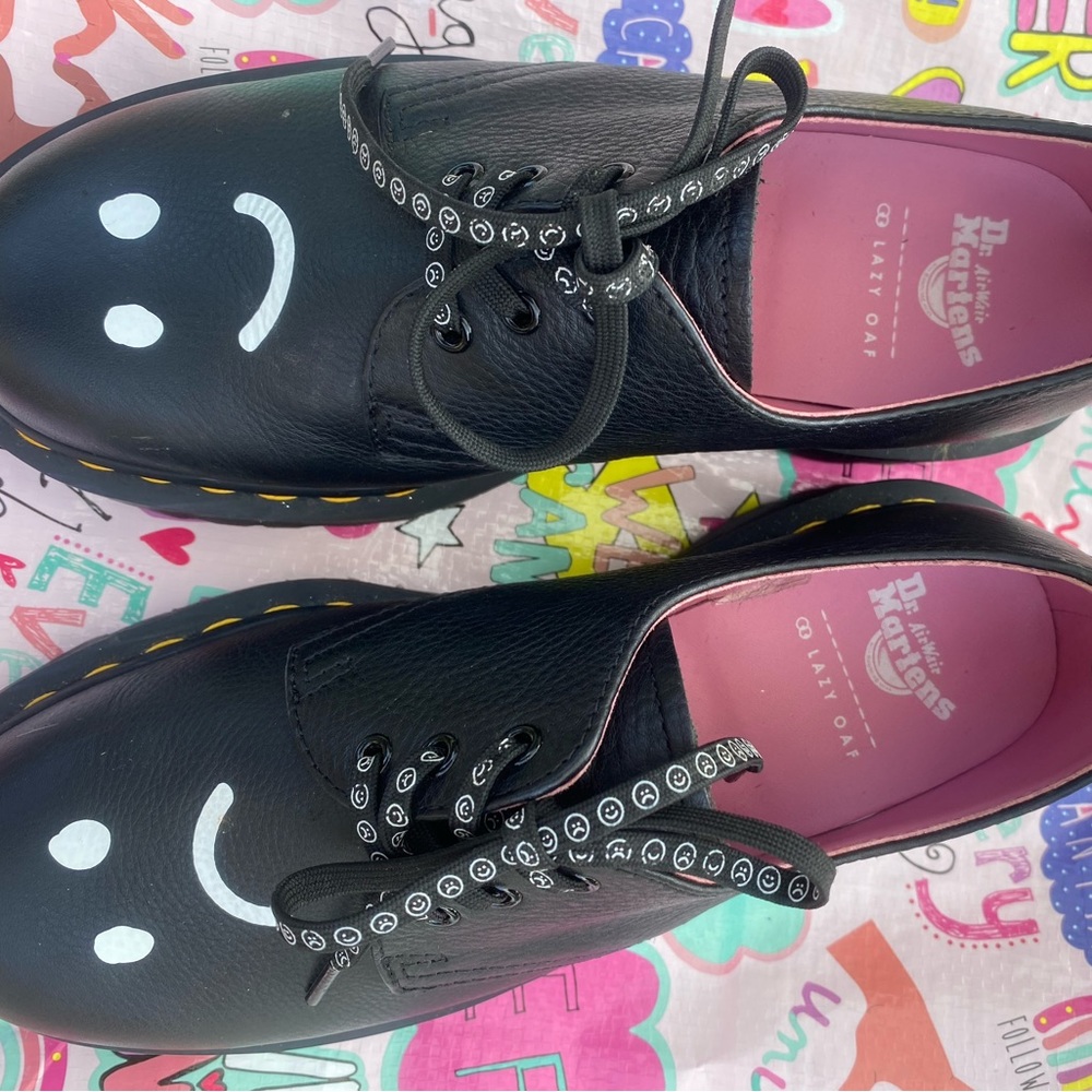 Doc Marten Lazy Oaf Shoes Smiley & Sad Faces SZ 7